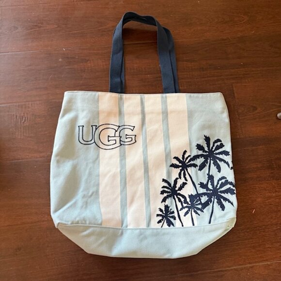 UGG Tote Canvas Embroidered Palm Trees - Picture 1 of 4